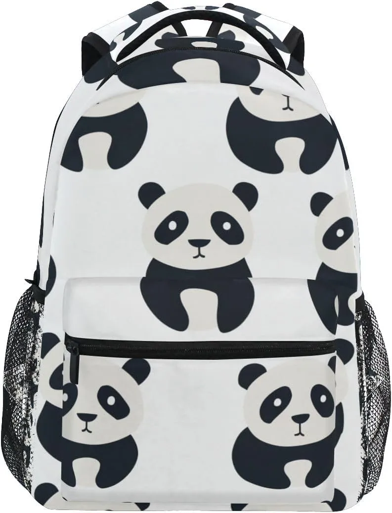 Unhappy Panda School backpack for Boys Girls, Elementary School Bookbag Travel Bag Laptop Daypack with Name Tag