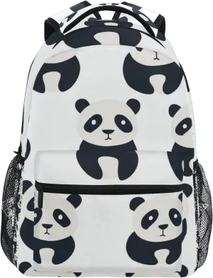 Unhappy Panda School backpack for Boys Girls, Elementary School Bookbag Travel Bag Laptop Daypack with Name Tag