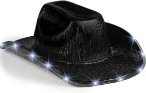 Unisex Cowboy Hat Light Up Flashing LED Brim Fun Light Up Hat For Disco Party Halloween Costume