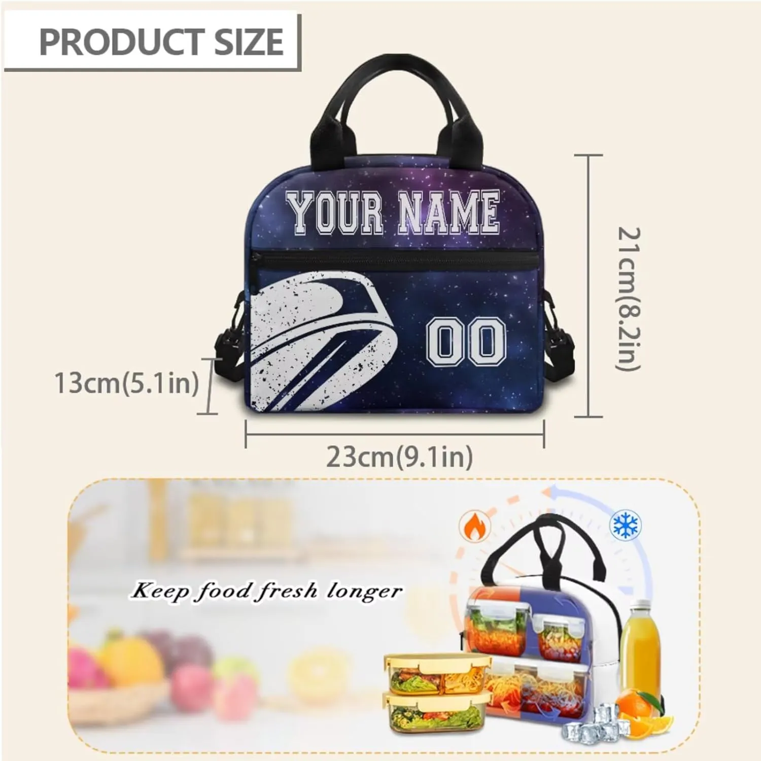 Unisex Kid's Hockey Blue Galaxy Star Backpack with Lunch Bag Set of 3 Waterproof Laptop Backpack for Men Women Kid Girl Boy Personalized Travel Bookbag School Pen Bags Schoolbag Schoolbag