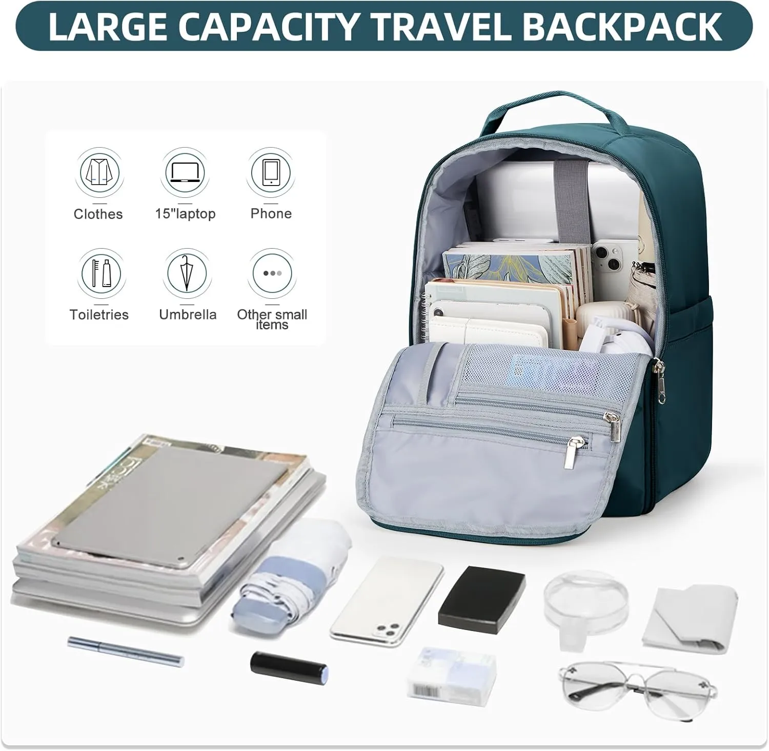 United Airlines Aprroved Personal Item Travel Bag, 20L Underseat Carry On Backpack, Waterproof 40x20x25 Luggage Bag, Travel Essentials Backpack, Cabin Size Personal Item Bag