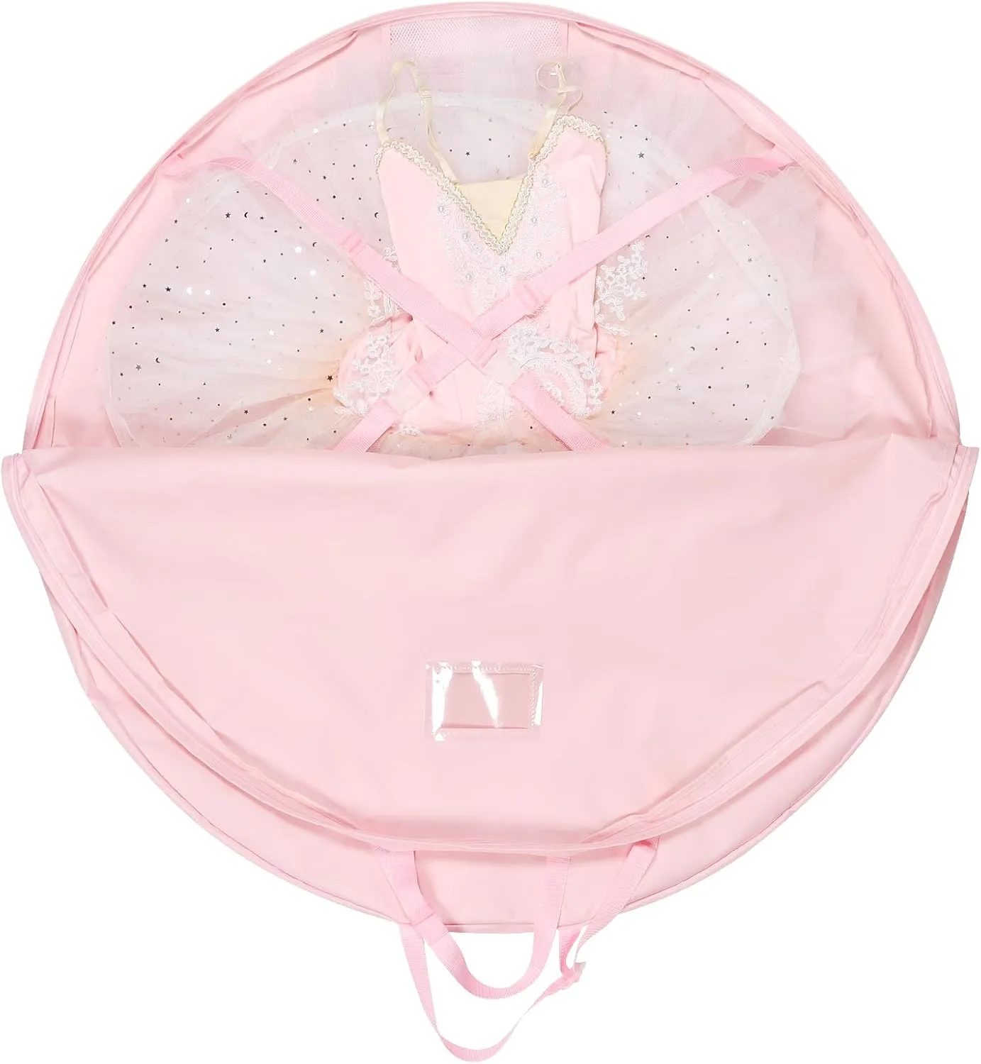Univivi 40 Inch Girls Tutu Garment Bag for Hanging Clothes, Ballet Costume Dance Bag Costume Garment Bags for Dancers with Handle Strap for Storage and Travel (Pink)