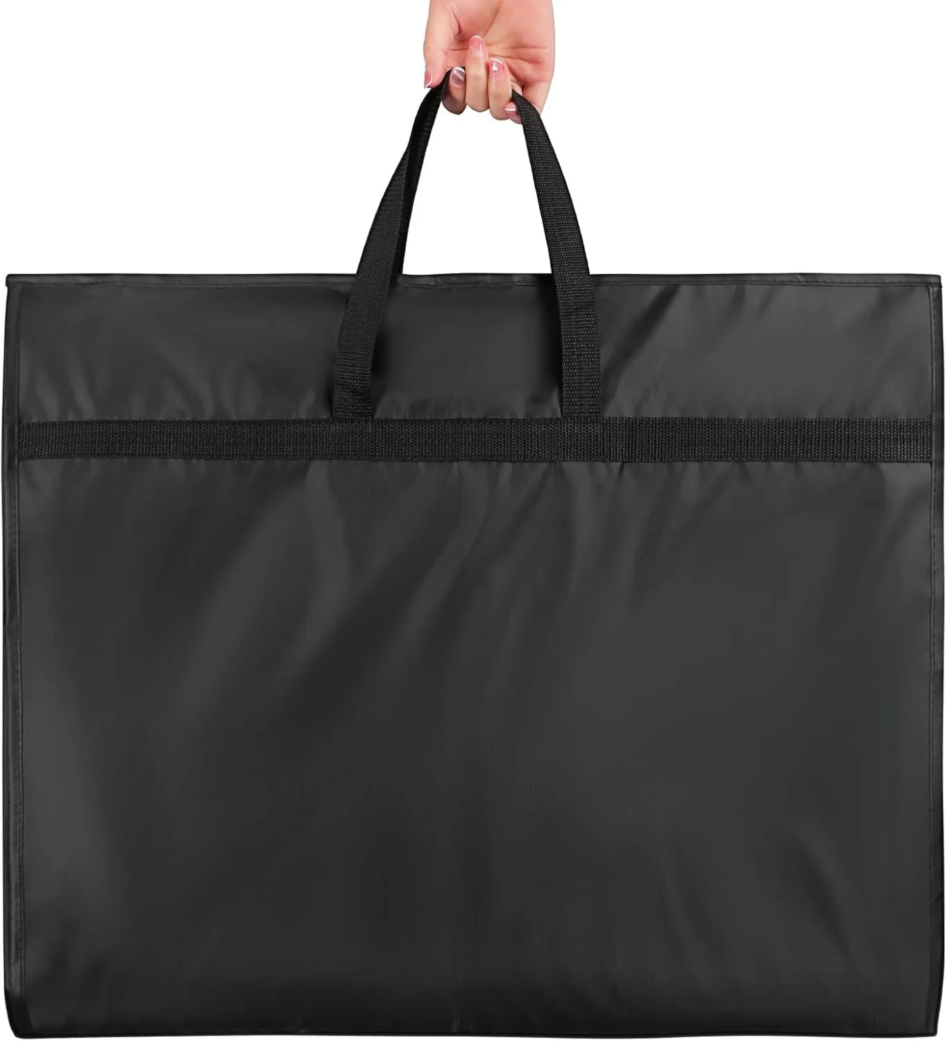 Univivi Dance Costume Garment Bag, 40" Waterproof Hanging Bag for Travel, Kids Clothes Bag With 5 Clear Pockets and Handles for Costumes and Sports, Black