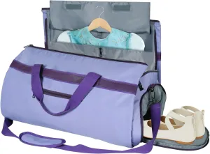 Univivi Dance Duffle Bag for Girls - Toddler Kid Travel Duffel with Shoes Compartment for Gyms, Dance Studios and Competitions (Purple)
