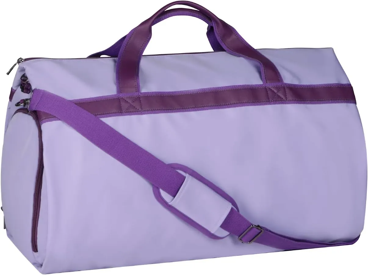 Univivi Dance Duffle Bag for Girls - Toddler Kid Travel Duffel with Shoes Compartment for Gyms, Dance Studios and Competitions (Purple)