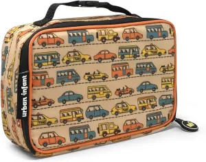 Urban Infant Yummie Kids Lunch Box Insulated Bag - Toddler Boys and Girls – Perfect for Daycare Preschool Travel Snacks – Allergy Alert Cards - Fits Bento Boxes - Traffic
