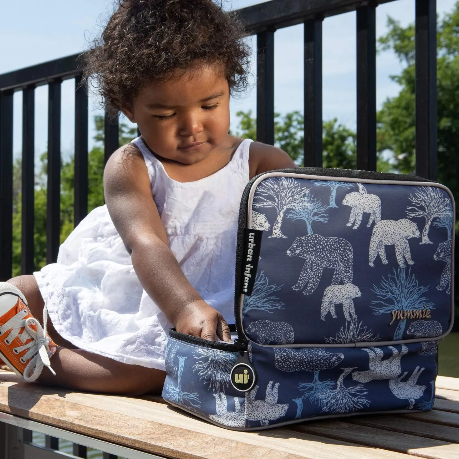 Urban Infant Yummie Kids Lunch Box Insulated Bag - Toddler Boys and Girls – Perfect for Daycare Preschool Travel Snacks – Allergy Alert Cards - Fits Bento Boxes - Traffic