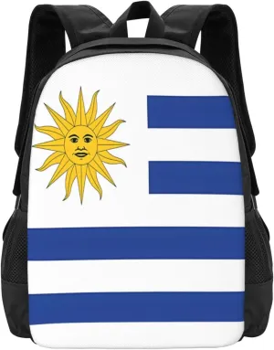 Uruguay Uruguayan Flag Travel Backpack Casual Backpacks 15 Inch Laptop Back Pack Lightweight Rucksack Outdoor Sport Daypack Large Bags for Working Camping Hiking