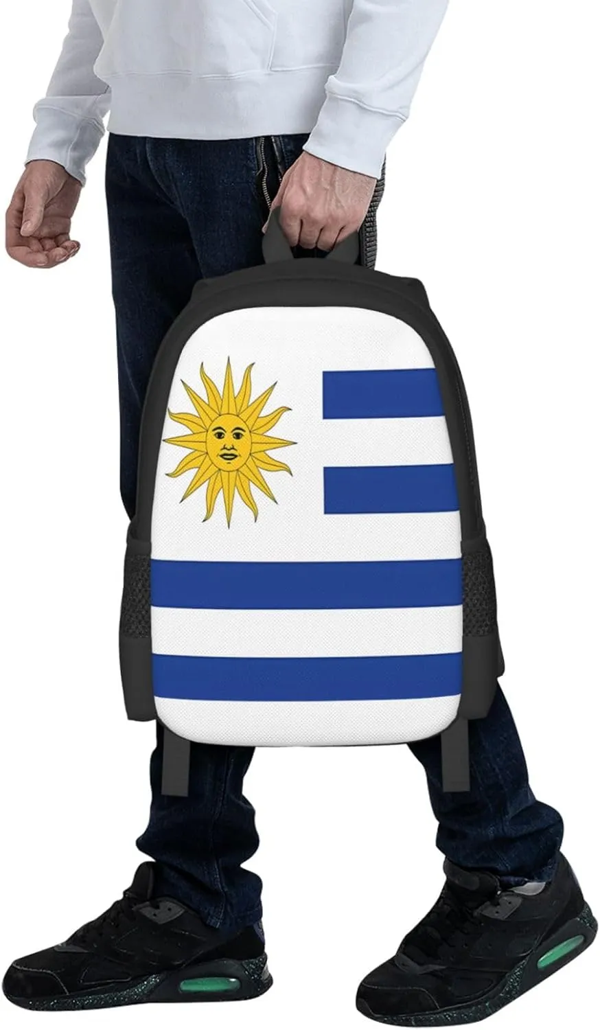 Uruguay Uruguayan Flag Travel Backpack Casual Backpacks 15 Inch Laptop Back Pack Lightweight Rucksack Outdoor Sport Daypack Large Bags for Working Camping Hiking