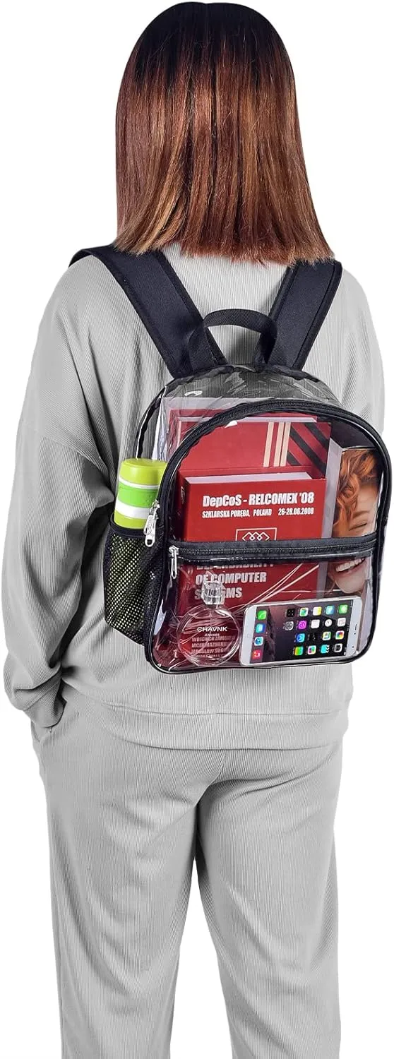 USPECLARE Clear Backpack for Stadium Approved 12×6×12, Water proof Clear Bag for Stadium Events and Concert Work Sport Event