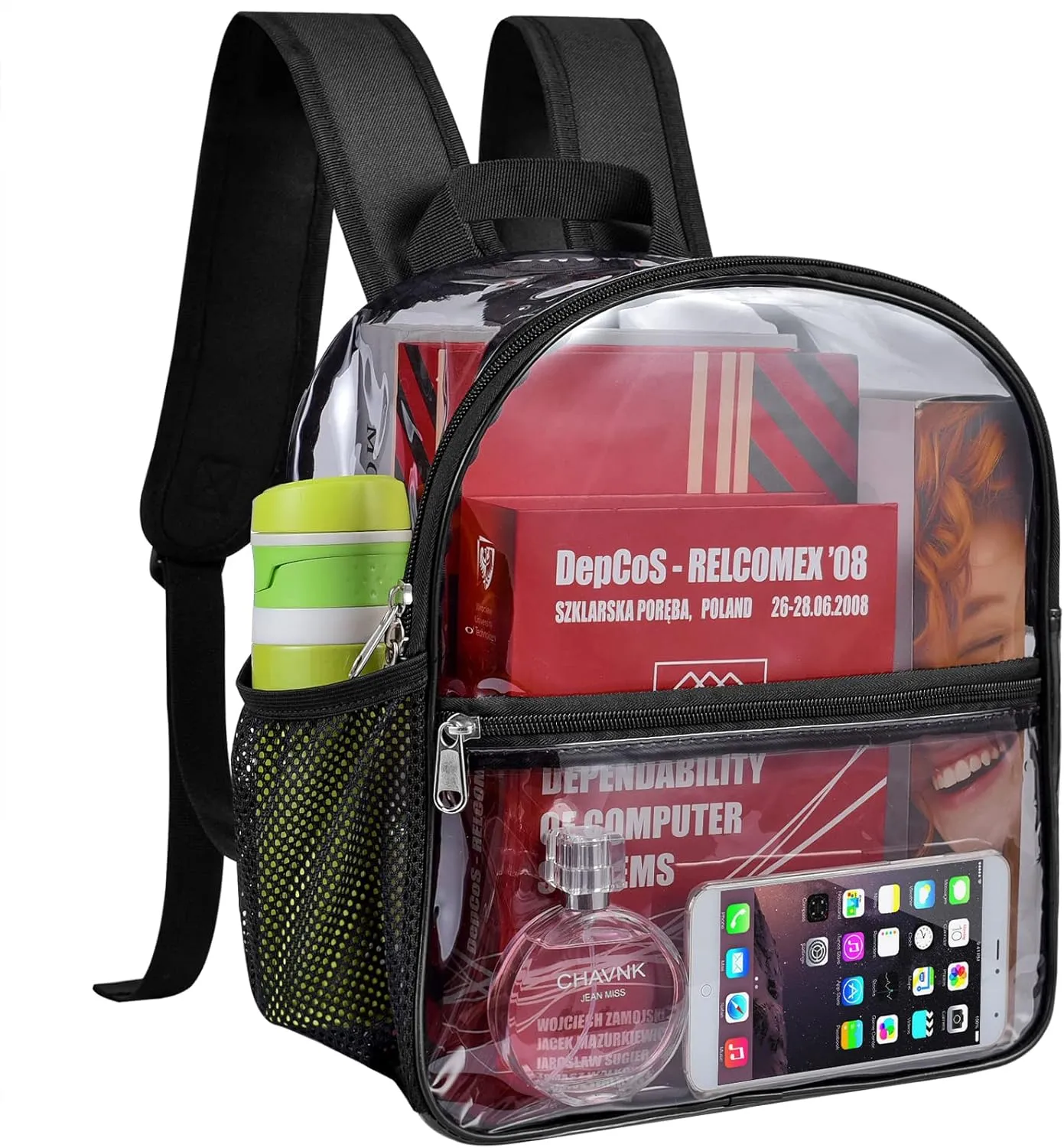 USPECLARE Clear Backpack for Stadium Approved 12×6×12, Water proof Clear Bag for Stadium Events and Concert Work Sport Event