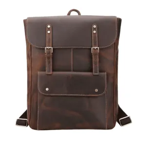 VacationGrabs Genuine Leather Mens Travel Backpack