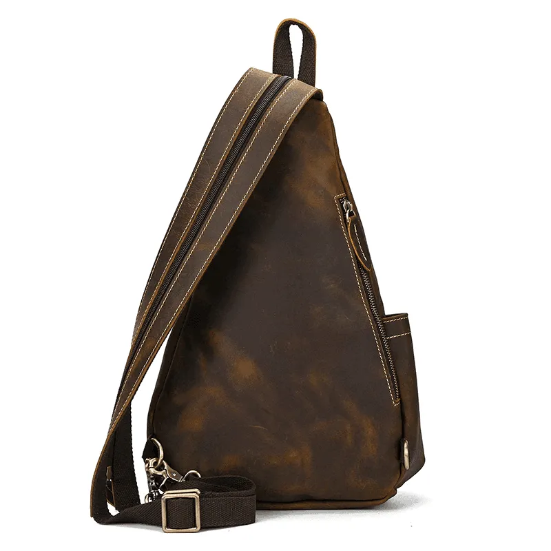 VacationGrabs Leather Black Sling Bag for Everyday Use