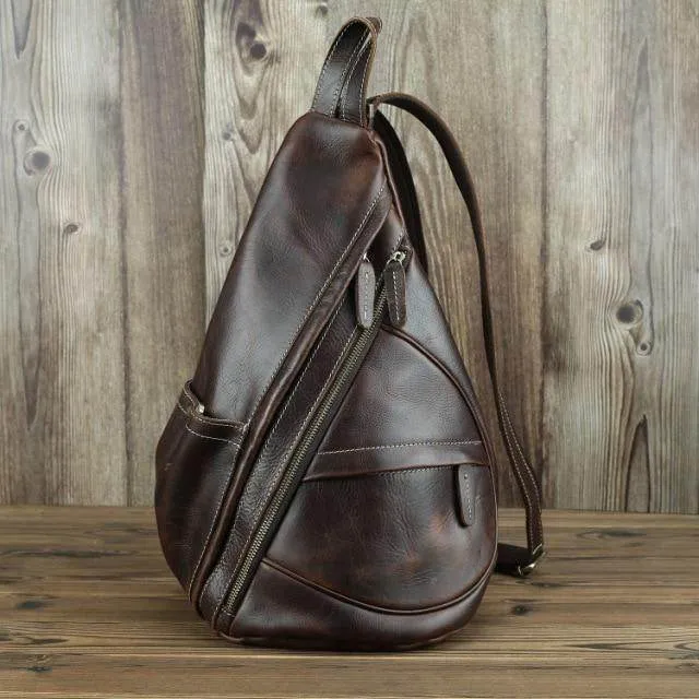 VacationGrabs Leather Black Sling Bag for Everyday Use
