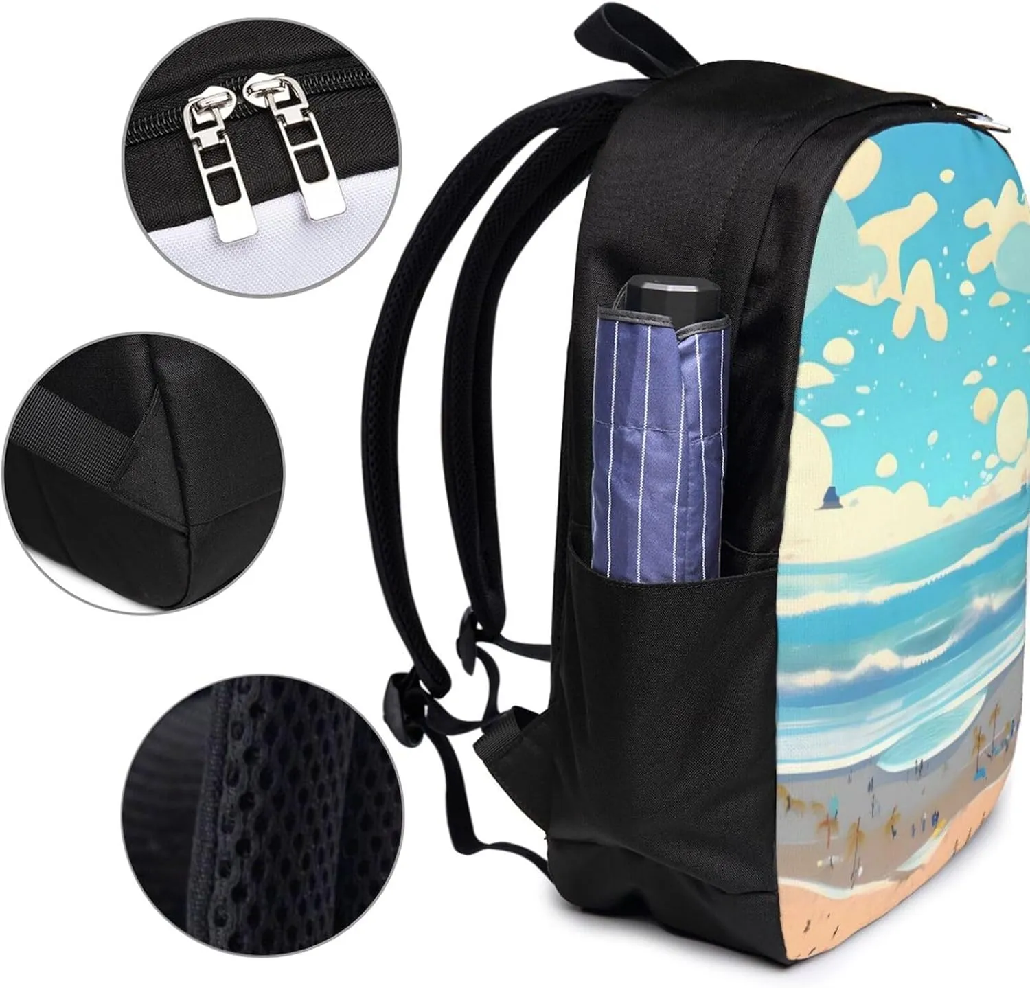 vacsAX Durable Ergonomic Backpack With - Large Capacity With USB Ports - Perfect For Women Men Beach cartoon
