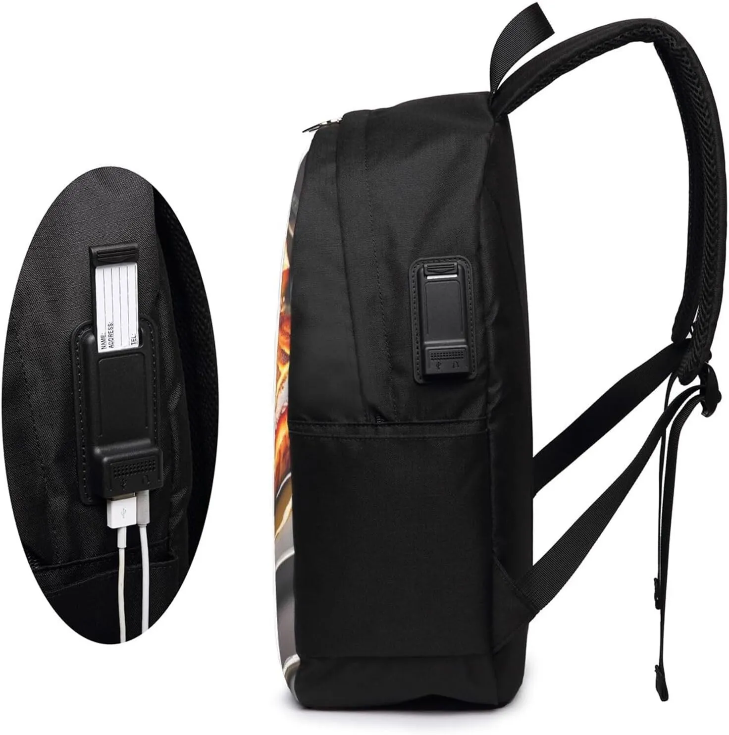 vacsAX Durable Ergonomic Backpack With - Large Capacity With USB Ports - Perfect For Women Men Delicious grilled meat