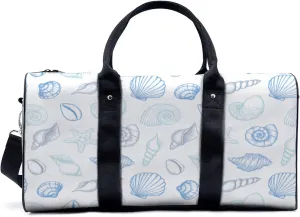 Variety of Shells Travel Luggage Duffel Bag with Adjustable Strap Snail and Starfish Sports Bag Lightweight Canvas Gym Tote Bag for Men and Women