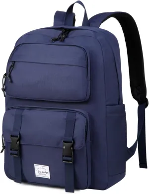 VASCHY Backpack for Men, Unisex Large Fashion Schoolbag Book bag Rucksack for High School/University/Work/Travel/Commuter Blue
