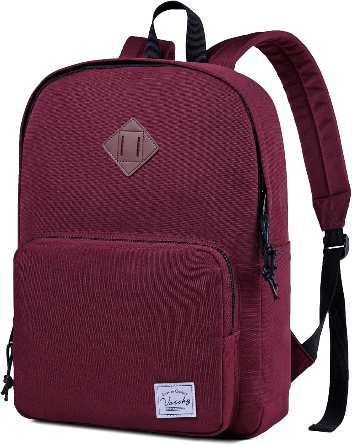 VASCHY School Backpack, Ultra Lightweight Backpack for Women Bookbag for Kids Teen Boys Girls Burgundy