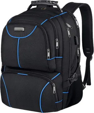 VECKUSON Lunch Bag Backpack, Insulated Cooler Lunch Box Backpack, Extra Large Travel Laptop Backpack TSA Friendly RFID Computer College bag with USB Port for Women Men,Blue
