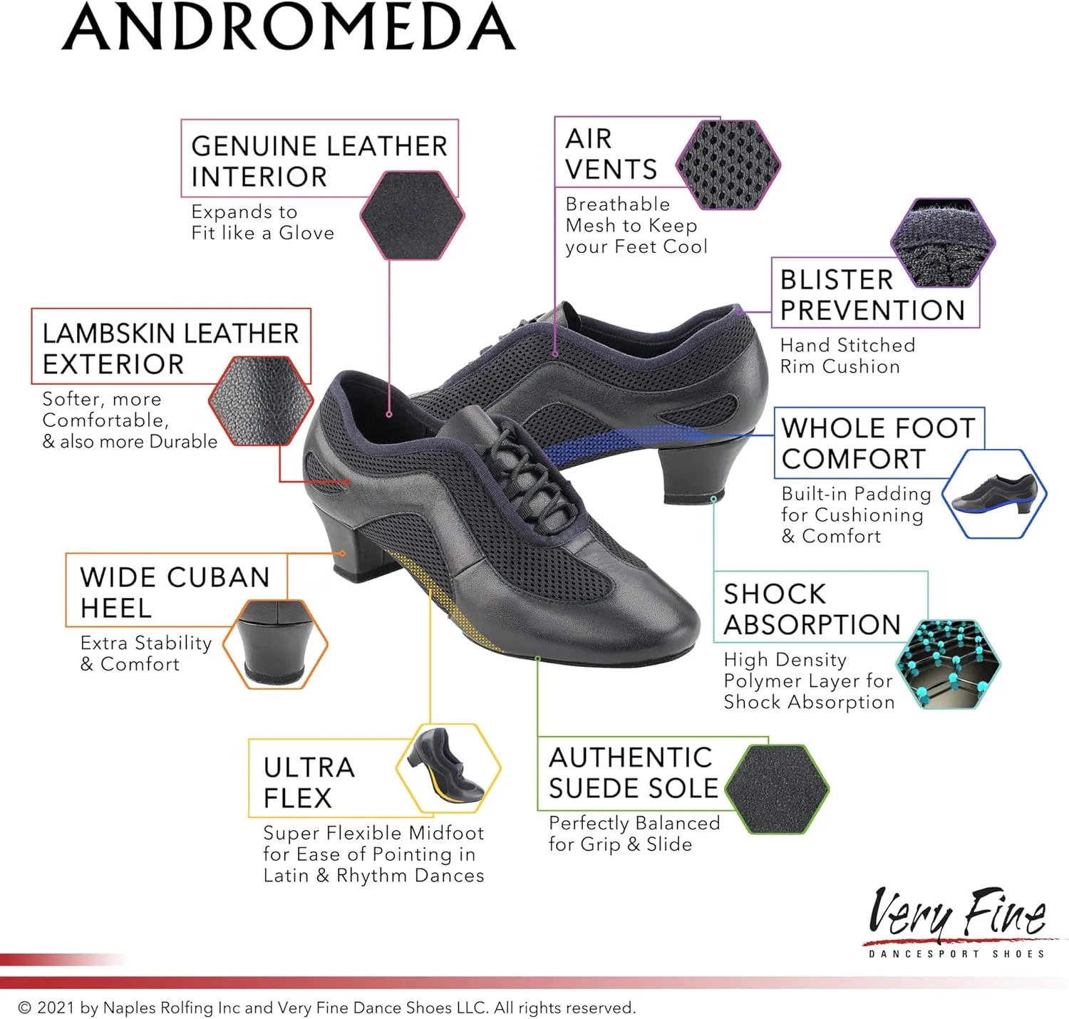 Very Fine Women's Andromeda Practice Teaching Ballroom Latin Rhythm Dance Shoe