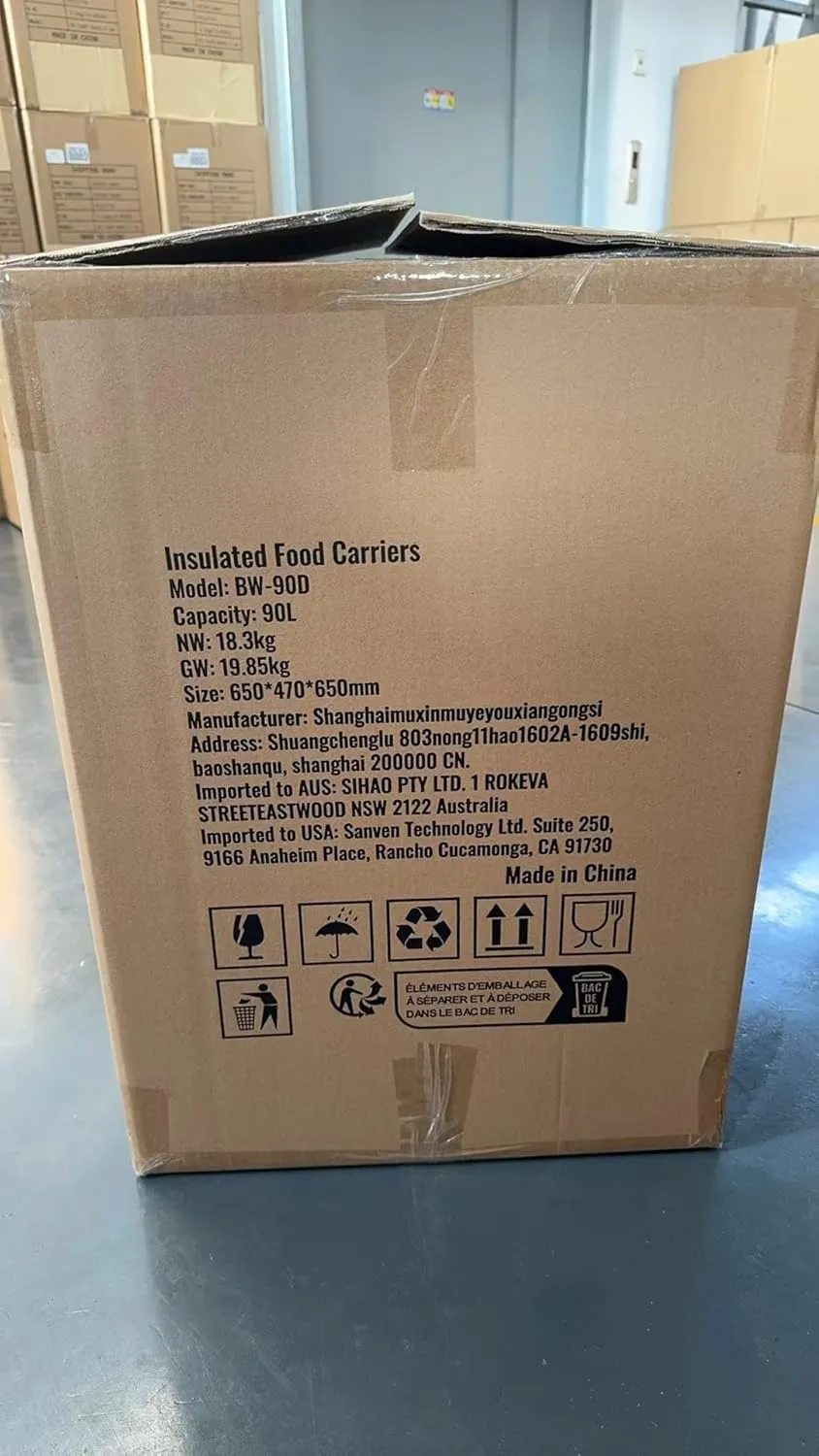 VEVOR Insulated Food Pan Carrier, 95 Qt Hot Box for Catering, LLDPE Food Box Carrier w/One-Piece Buckle, Front Loading Food Warmer w/Handles, End Loader w/Wheels for Restaurant, Canteen, etc. Blue