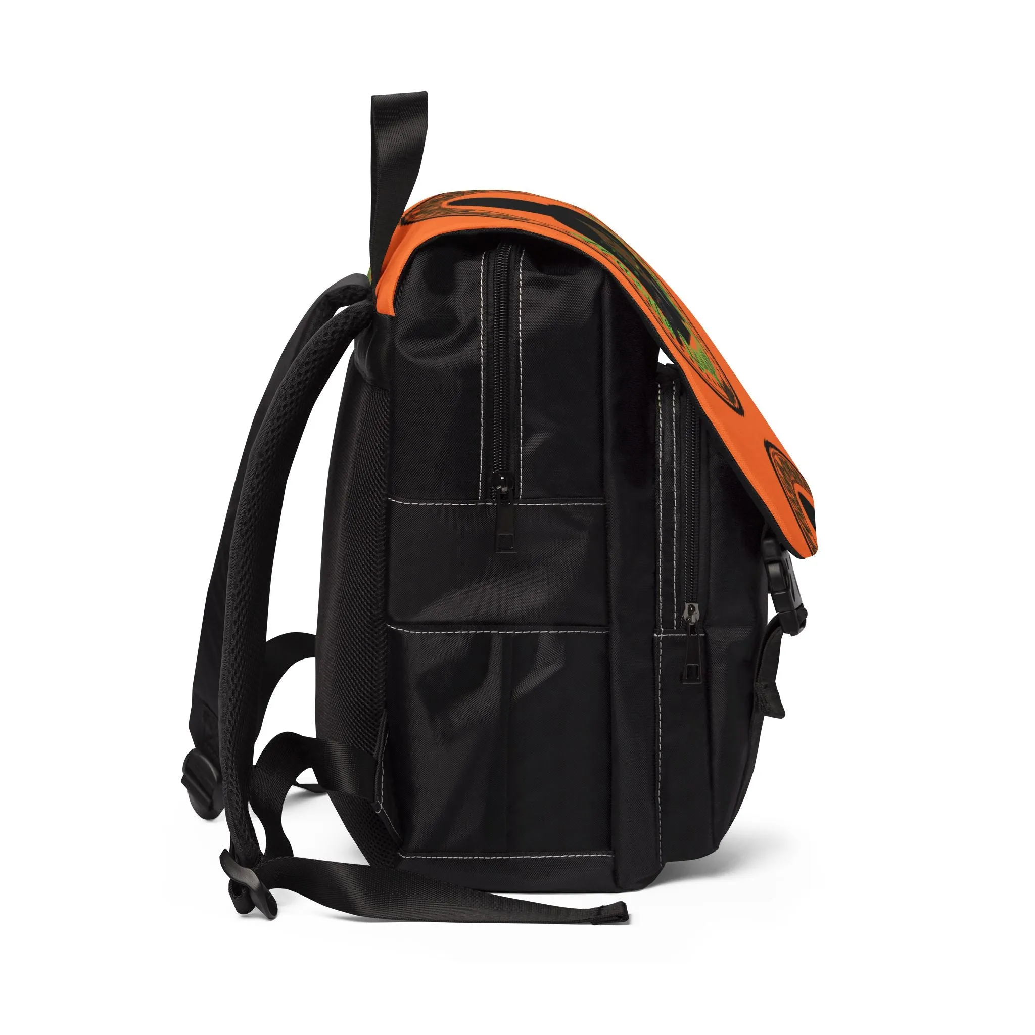 Vibrant Orange Casual Shoulder Backpack - Bold HLE Design