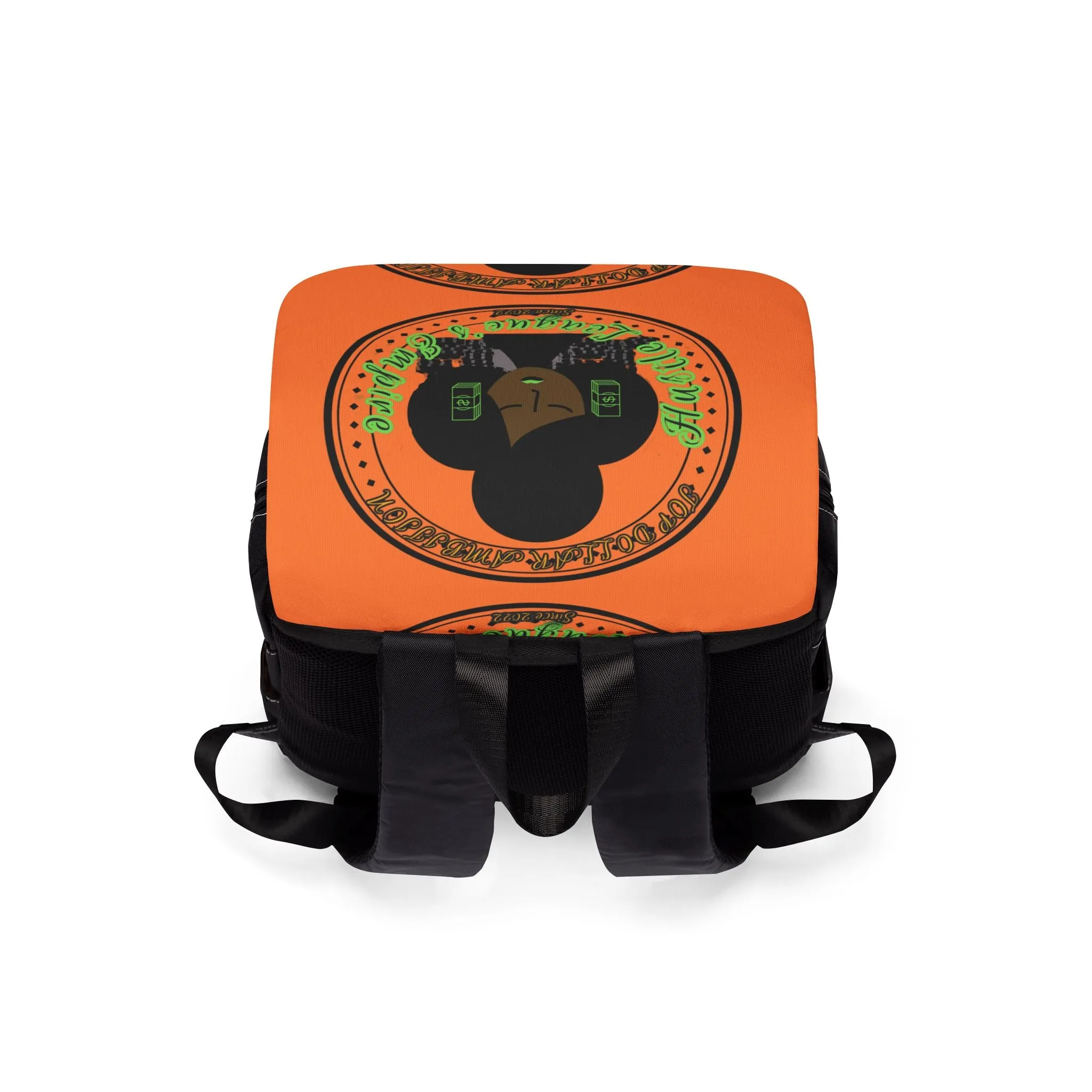Vibrant Orange Casual Shoulder Backpack - Bold HLE Design