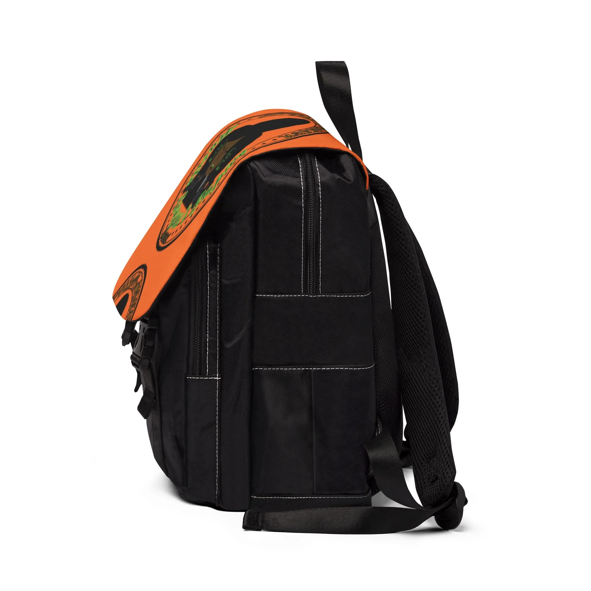 Vibrant Orange Casual Shoulder Backpack - Bold HLE Design