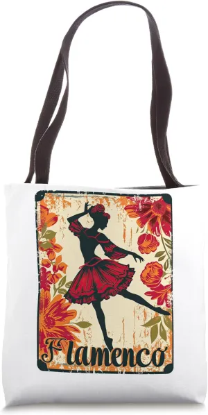 Vintage Flamenco Dancer Sevillanas Dance Folk Dancing Tote Bag