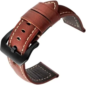 Vintage Genuine Leather Watchbands for Men Cowhide Watch Strap with Stainless Steel Buckle Watch Accessories Band