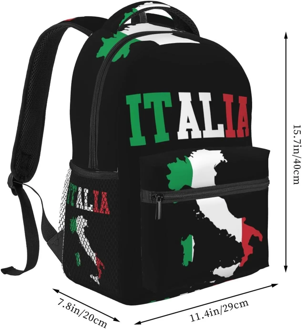 Vintage Italy Italia Italian Flag Backpack Casual Laptop Backpack Double Shoulder Bag Lightweight Backpack For Women Men Travel