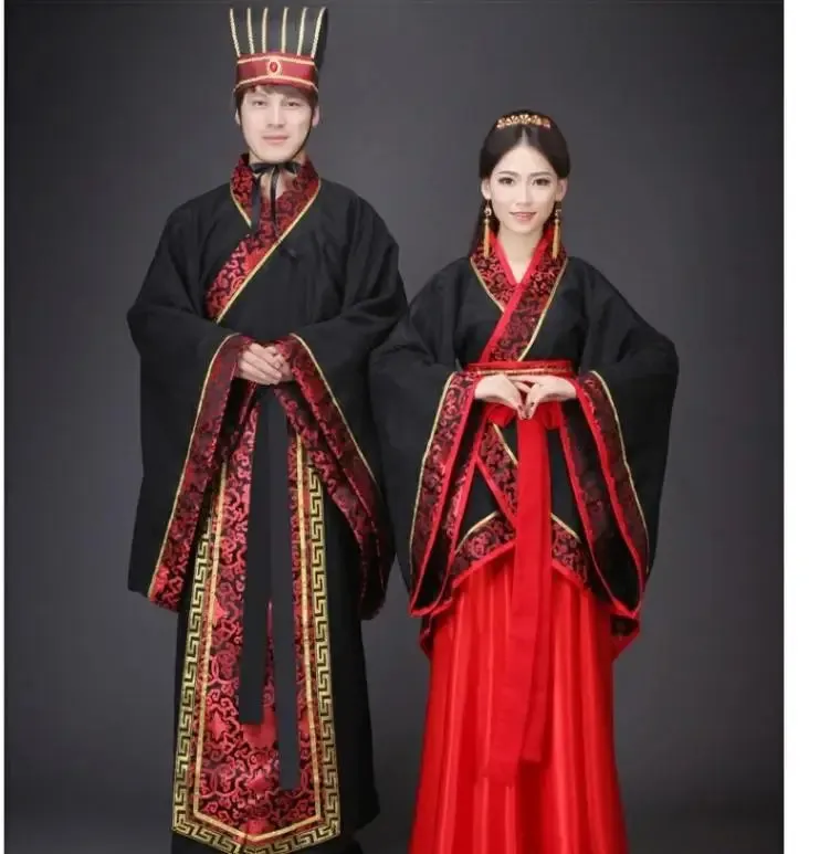 Vintage Long Sleeve Hanfu Dress Traditional Chinese Costume Cheongsam Tang Suit Skirt Patchwork Performance Attire