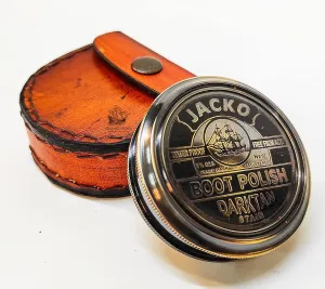 VINTORIA Jacko Boot Polish Brass Compass with Handmade Leather Case | Nautical Collectible, Antique Style Navigation Tool, Ideal Gift for Adventurers & Elegant Home Décor