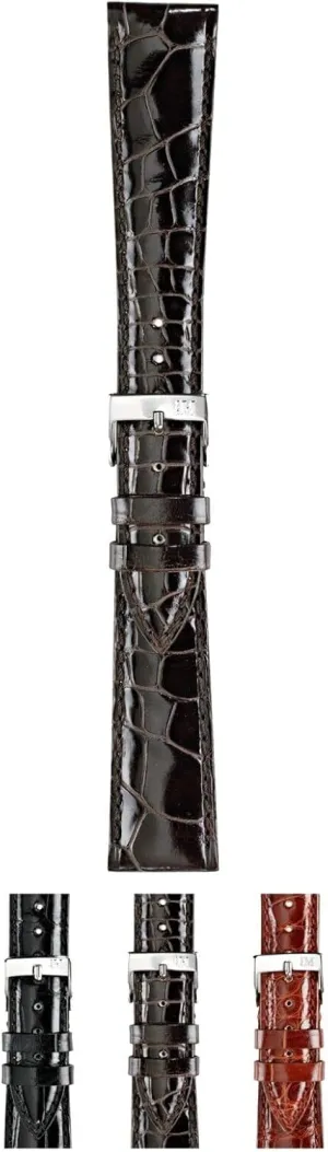 Volterra Genuine Alligator Leather Watch Strap - Stainless Steel Buckle - PELLI PREZIOSE Collection