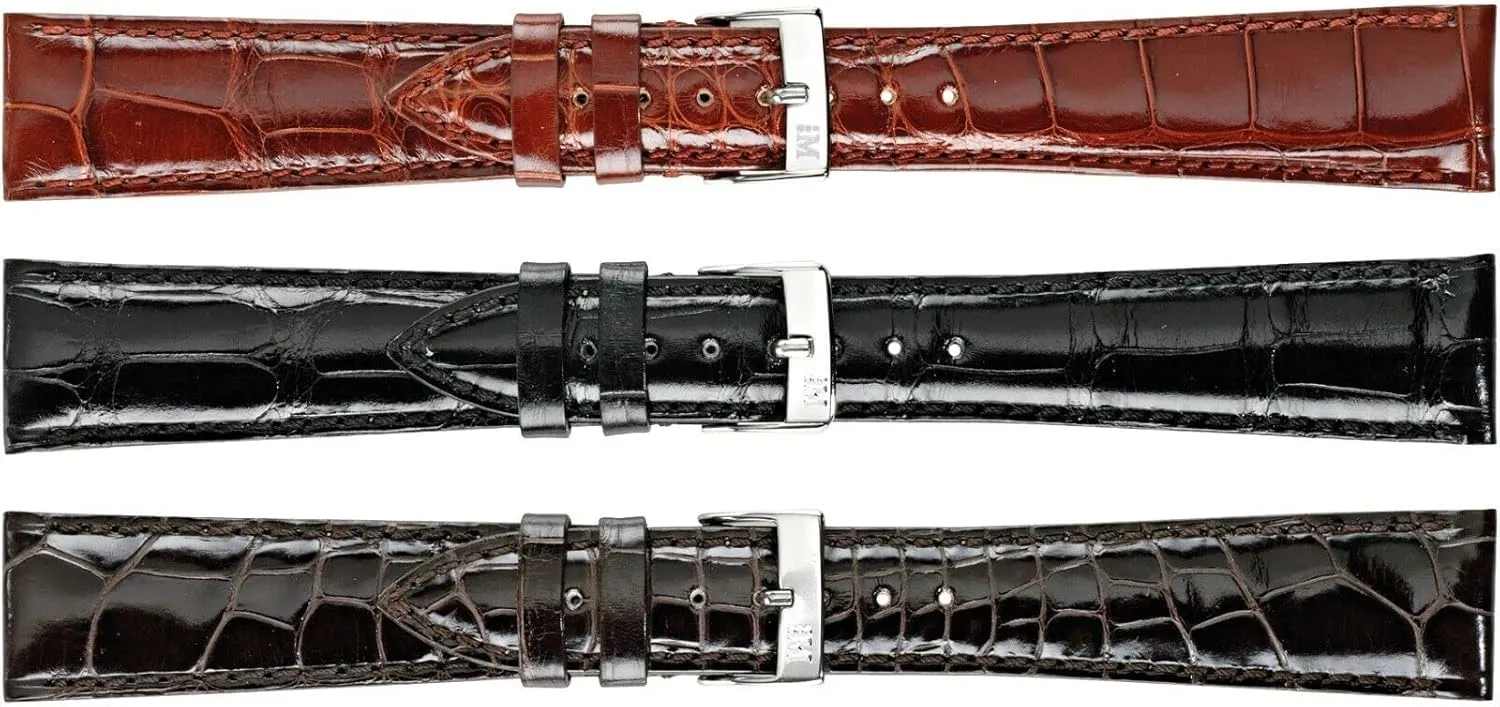Volterra Genuine Alligator Leather Watch Strap - Stainless Steel Buckle - PELLI PREZIOSE Collection