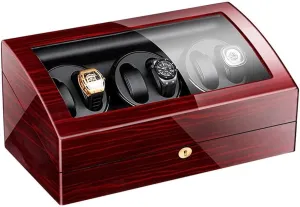 Watch Automatic Rotate Watch Winder 6 7 Storage Box Case,Leather Self-Winding Mechanical Watch Box with Quiet Motor