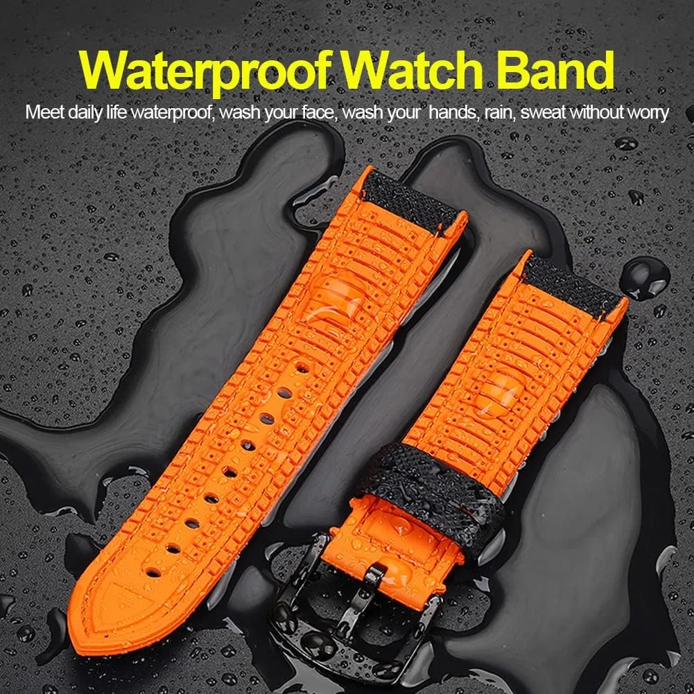 watchdives Nylon Rubber Bottom Watch Straps Canvas Men Watch Band Breathable Waterproof Replacement Bands 20mm 22mm (22mm, Green)
