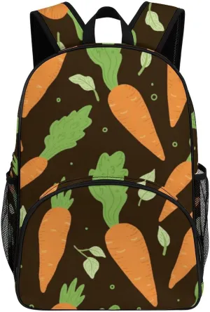 Watercolor Carrots Print Backpack for Worker Teacher Business Hiking Travel Bag Shoulders Bag