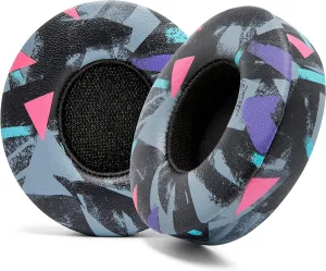 WC Extra Thick Replacement Earpads for Beats Solo 2 & 3 by Wicked Cushions - Ear Pads for Beats Solo 2 & 3 Wireless ON-Ear Headphones - Soft Leather, Luxury Memory Foam, Strong Adhesive | 90's Black