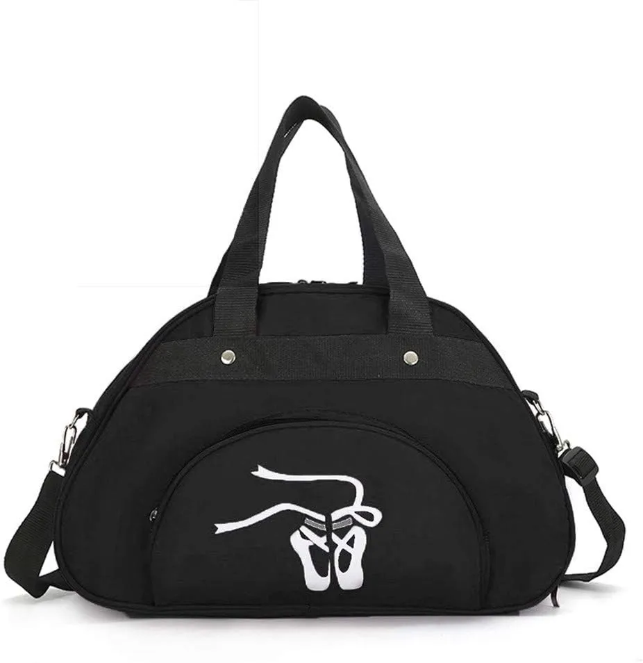 WEISIPU Nylon Dance Duffle Bag - Women Garment Shoe Dance Sports Bags Ballet Slippers (Black)