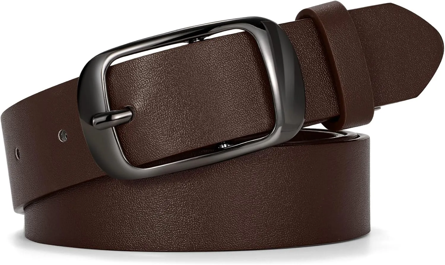 WERFORU Plus Size Belt for Women Leather Belt with Metal Buckle Ladies Casual Belt for Jeans Pants