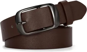 WERFORU Plus Size Belt for Women Leather Belt with Metal Buckle Ladies Casual Belt for Jeans Pants