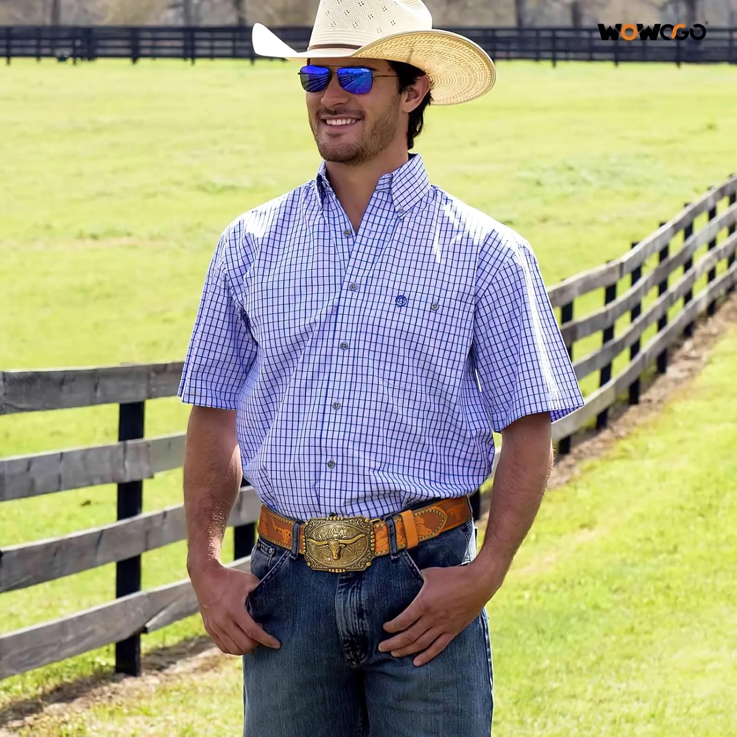 Western Cowboy Cowgirl Belt for Men Women LongHorn Bull Buckle Embossed Leather Belt Rodeo Country Belt