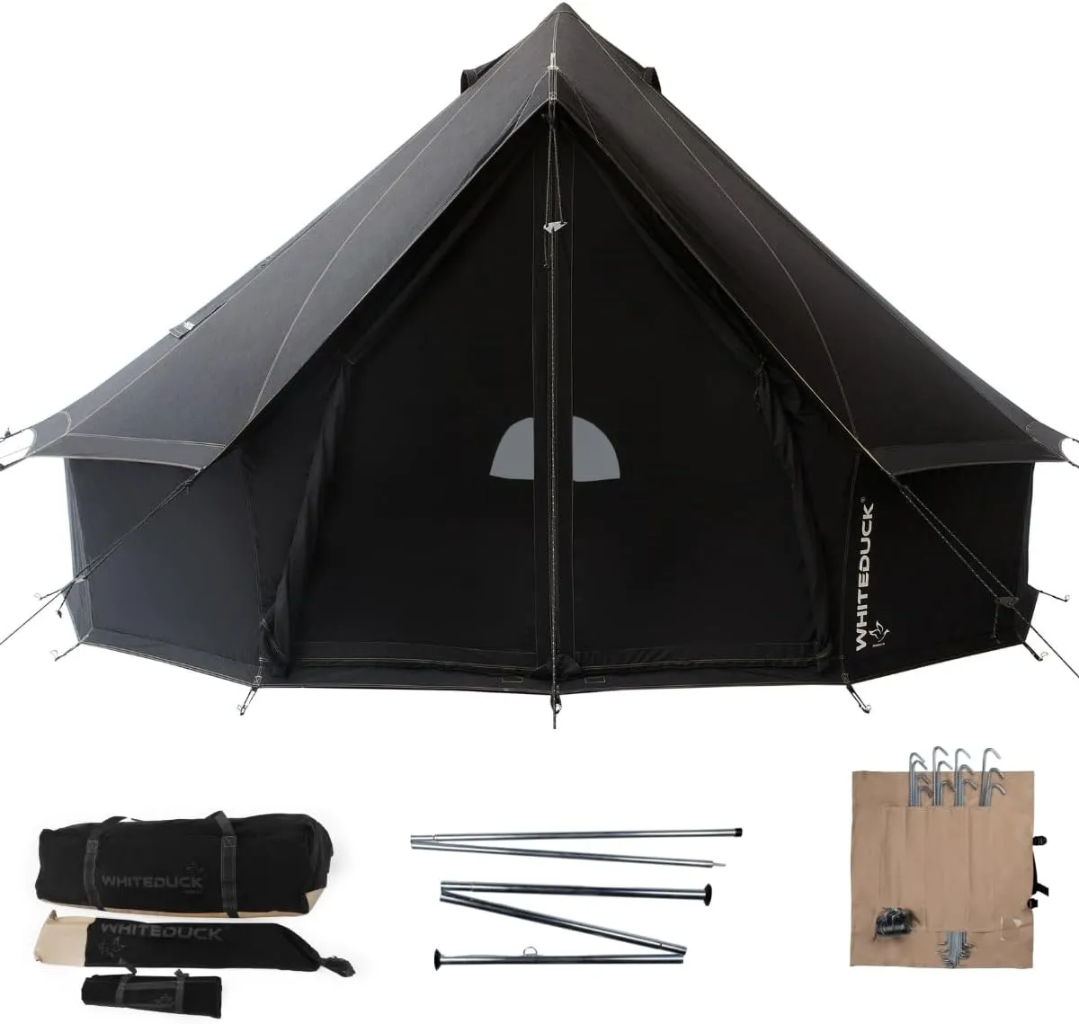 WHITEDUCK Regatta Canvas Bell Tent - w/StoveJack, Waterproof, 4 Season Luxury Camping and Glamping Yurt Tent Outdoor
