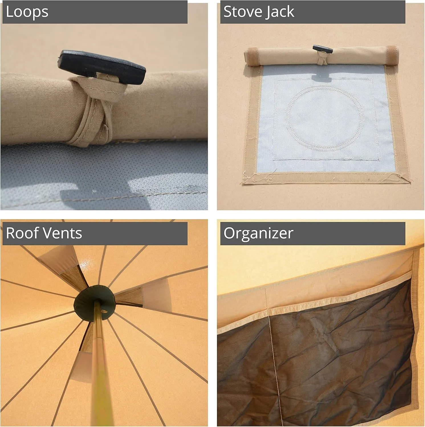 WHITEDUCK Regatta Canvas Bell Tent - w/StoveJack, Waterproof, 4 Season Luxury Camping and Glamping Yurt Tent Outdoor