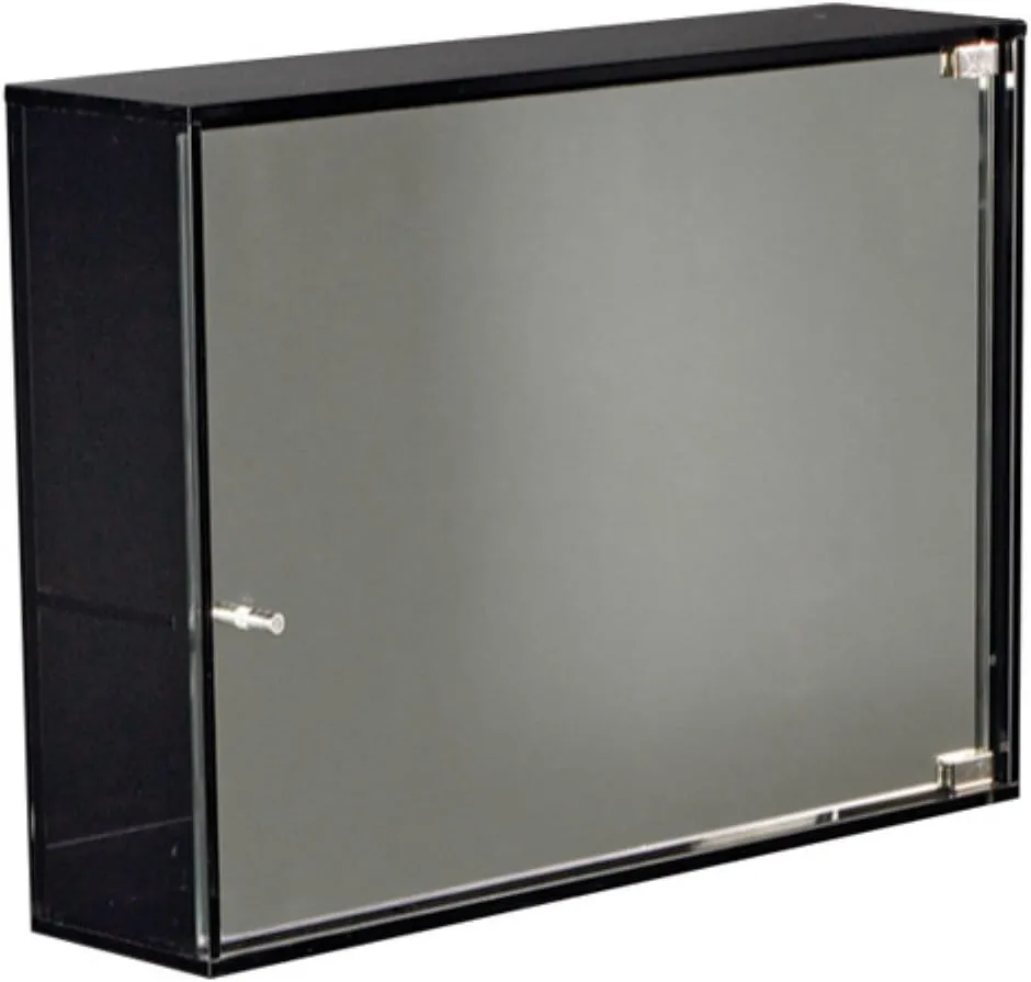 Whitehaus WHAEVE01 Aeri Glass Medicine Cabinet with Two Shelves and Mirror Drawer - Transparent Glass