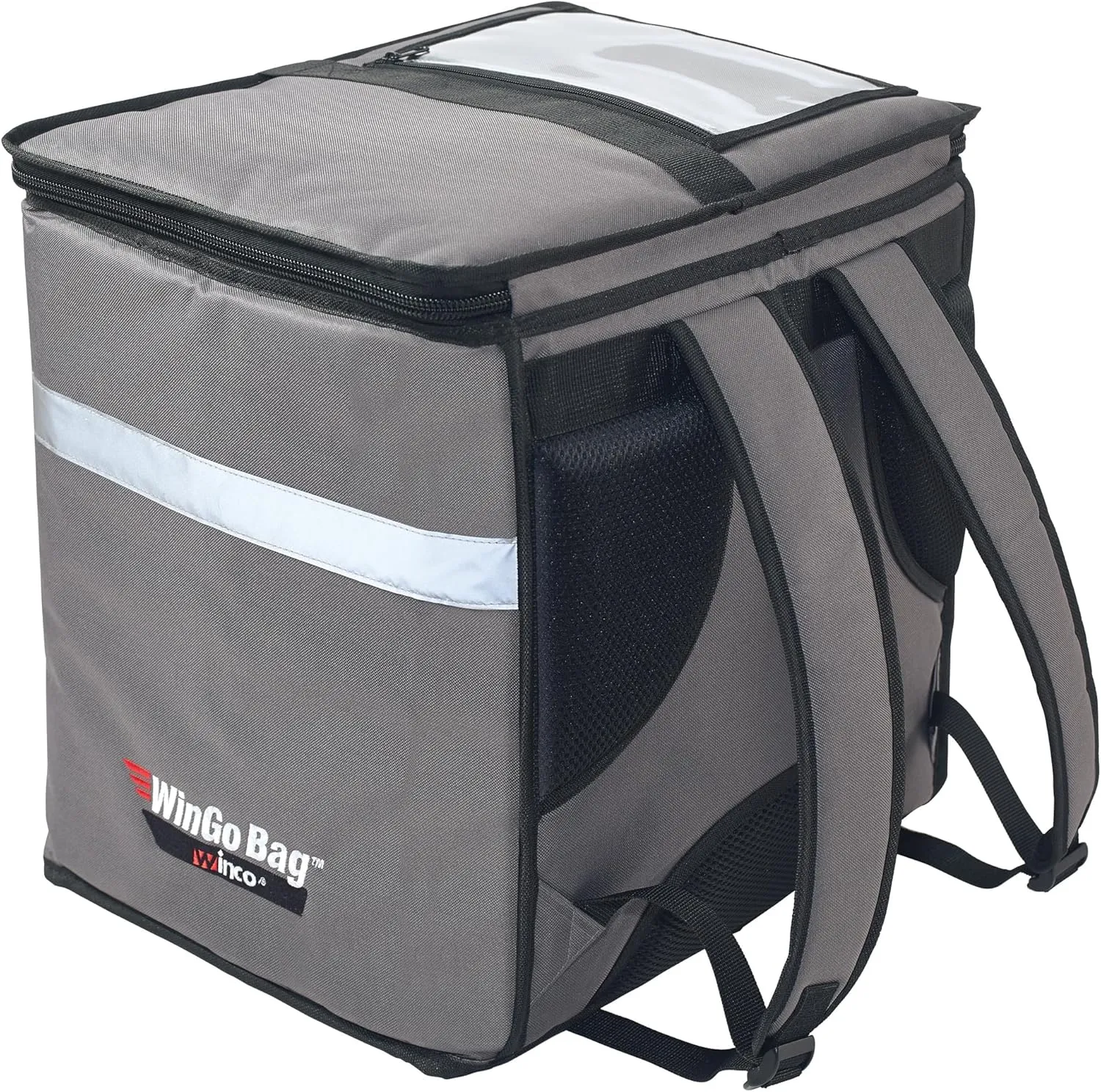 Winco Insulated Food Delivery/Catering Bag, Backpack, Gray