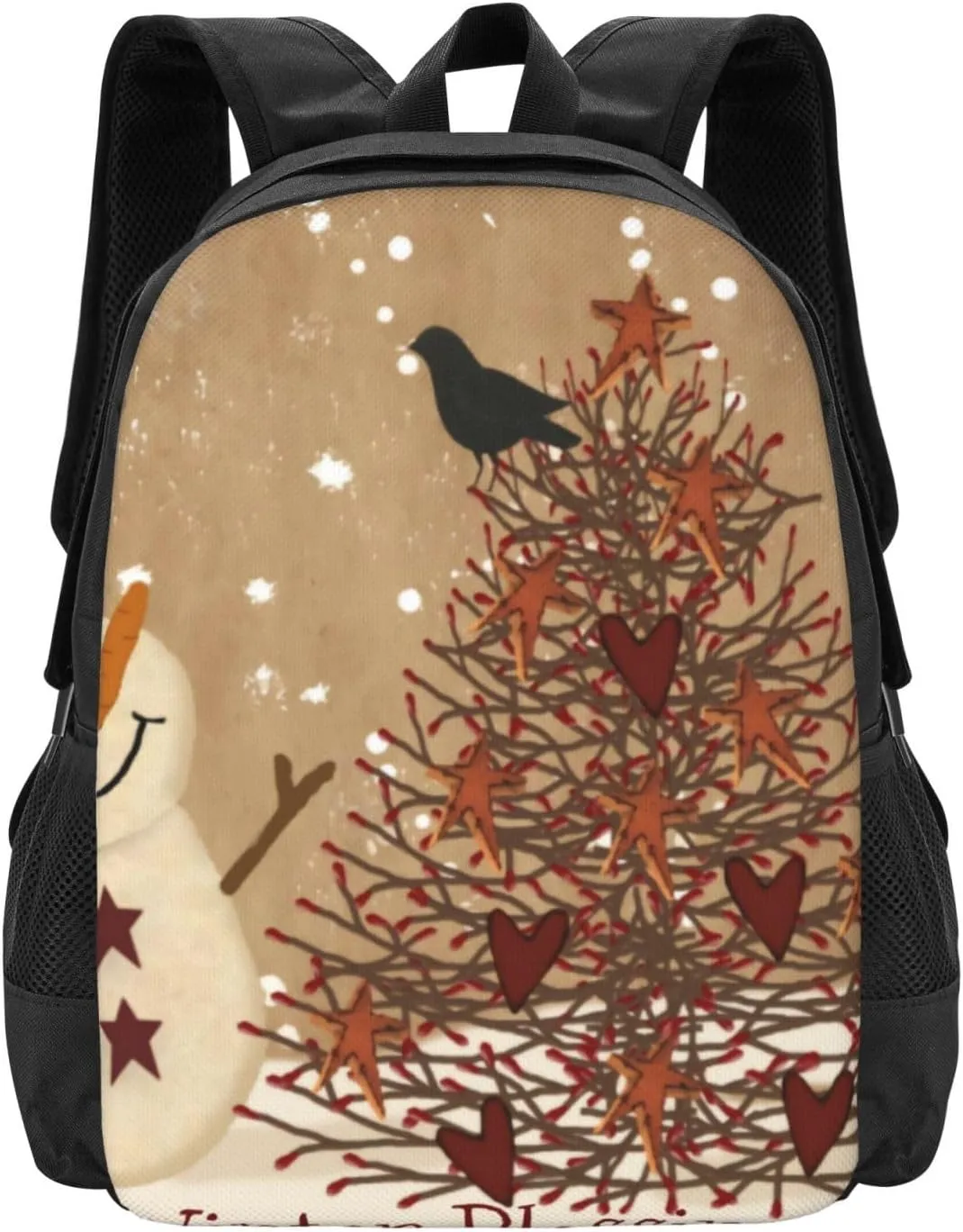 Winter Blessings Snowman Lightweight Packable Backpack Travel Casual Hiking Daypack Foldable Backpack For Men Women