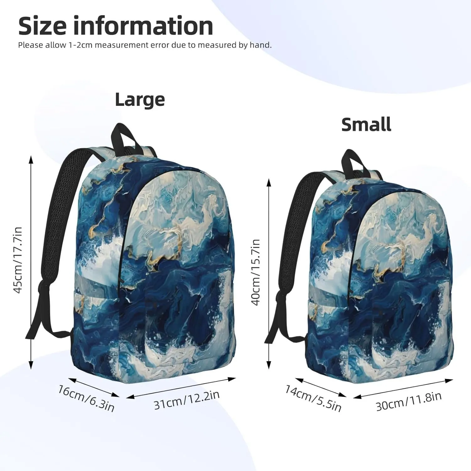 WITHIN THE TIDES print Duffel Bag, Lightweight Duffel Bag, Casual Backpack, 17.7 x 6.3 x 12.2 inches